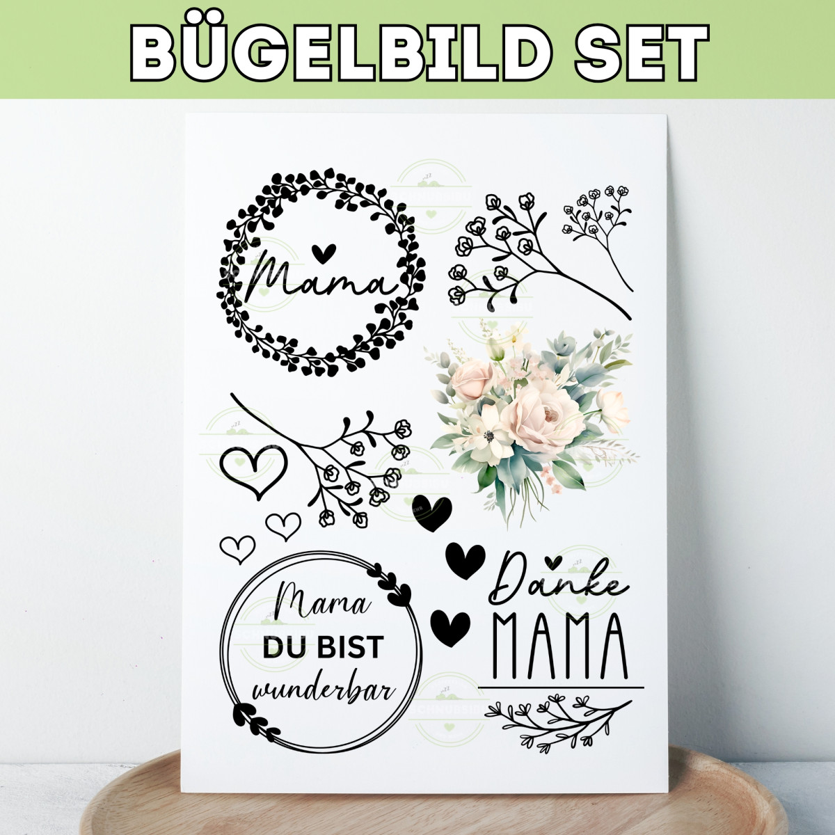 Bügelbild Set Muttertag